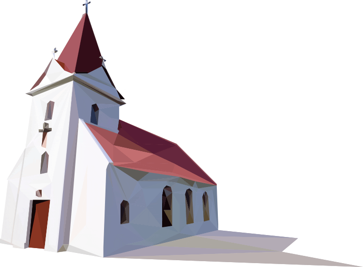 Illustration Kirche lowpoly